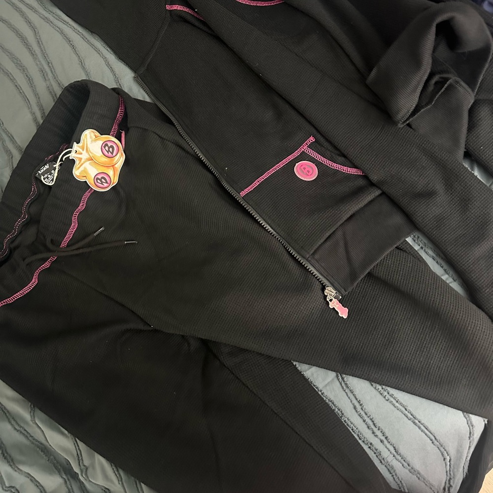 Black & Pink Track Pants by